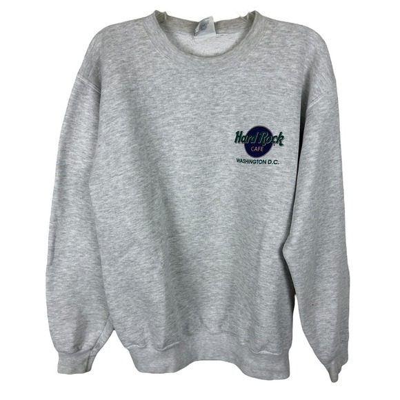 Hard Rock Cafe Washington DC Grey Long Sleeve Graphic Crew Neck Sweatshirt M - Picture 2 of 4